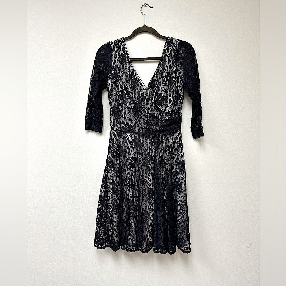Black lace dress Size 8 Stretch Wedding Guest